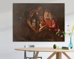 Saint Sebastian Tended by Irene, Georges de La Tour on canvas